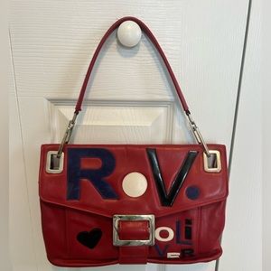 🌷Roger Vivier Paris “Lover” red leather bag